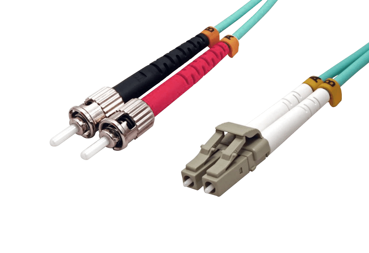 LC-ST LSOH Fibre patch cable multimode 50/125 µm OM3