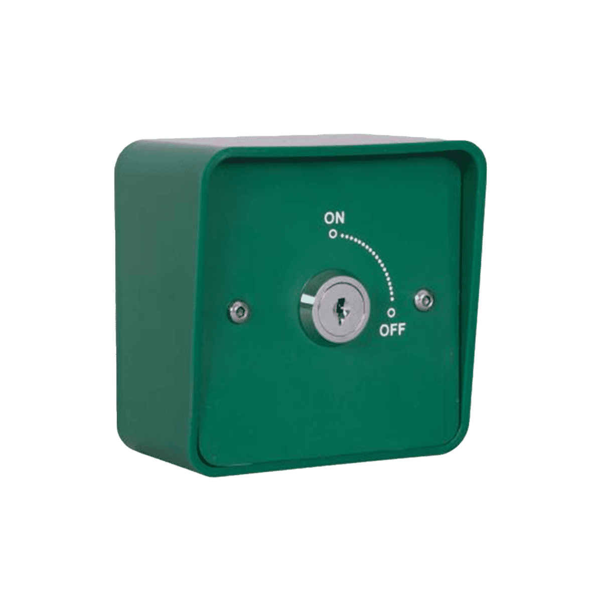 RGL G-KS1-DPDT Green Plastic On-Off Key Switch Latching DP-DT IP64