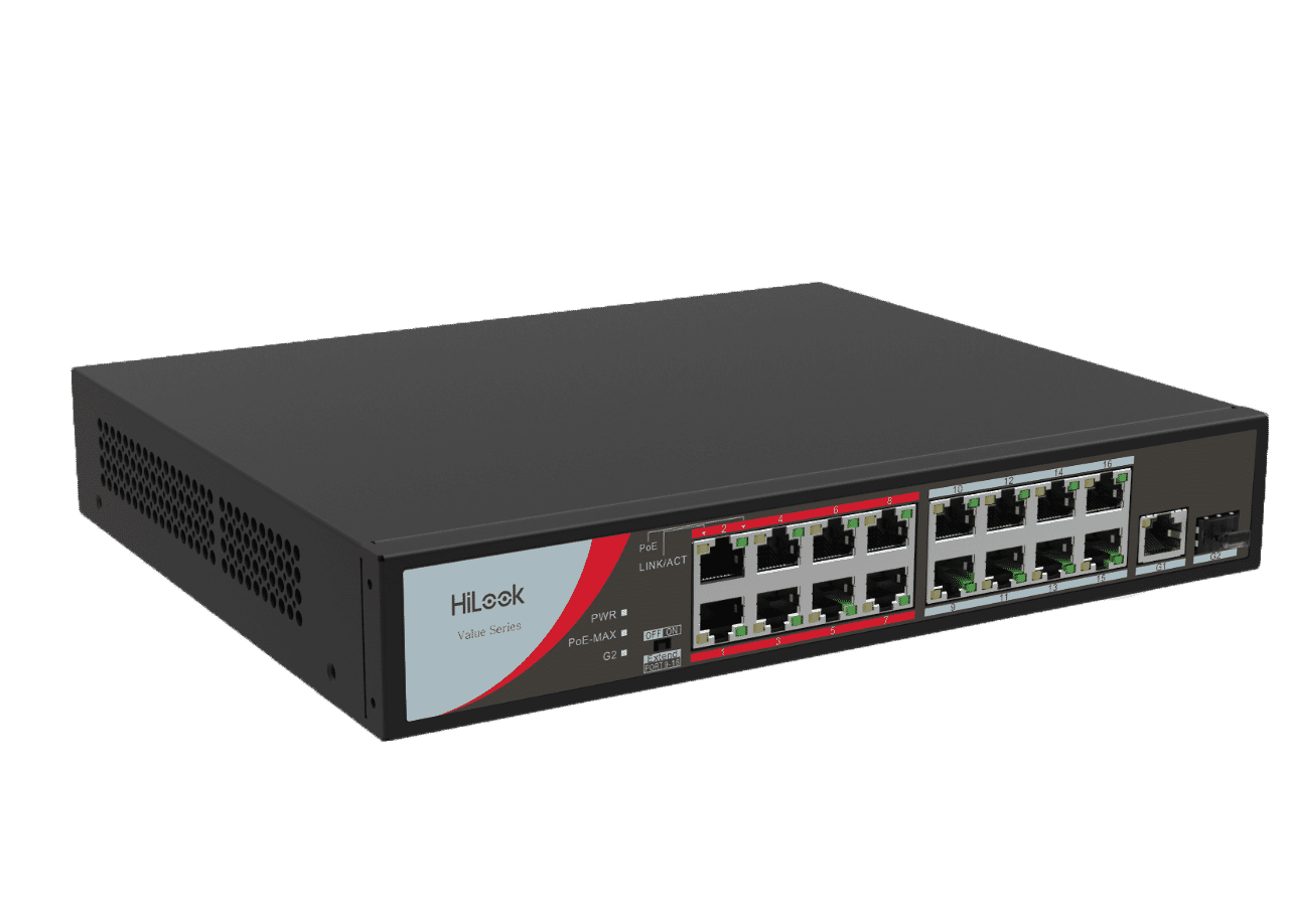 HiLook NS-0318P-130 16 Port PoE 100M (Gigabit Uplink) Network Switch