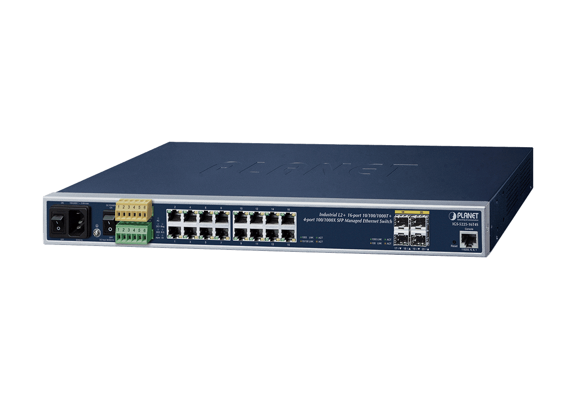 Planet IGS-5225-16T4S Rack-mount Industrial 16 Port Gigabit Managed Switch