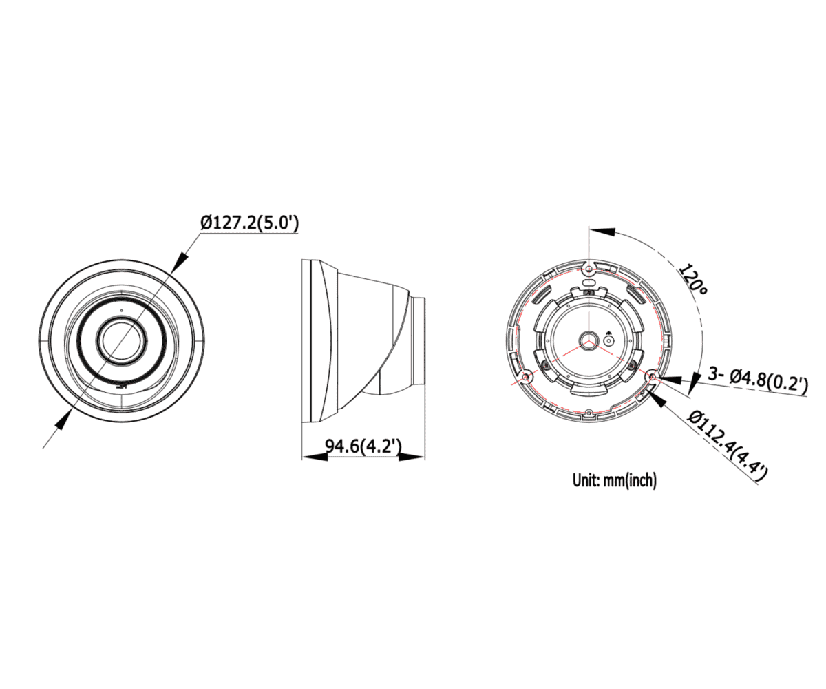 HiLook IPC-T280H-MUF 8MP 4K IP Turret Camera with Mic 4.0mm