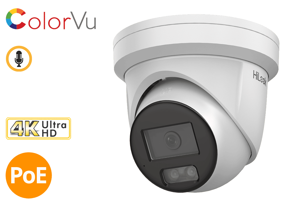 HiLook IPC-T289H-MU 8MP 4K ColorVu Turret with Mic 2.8mm