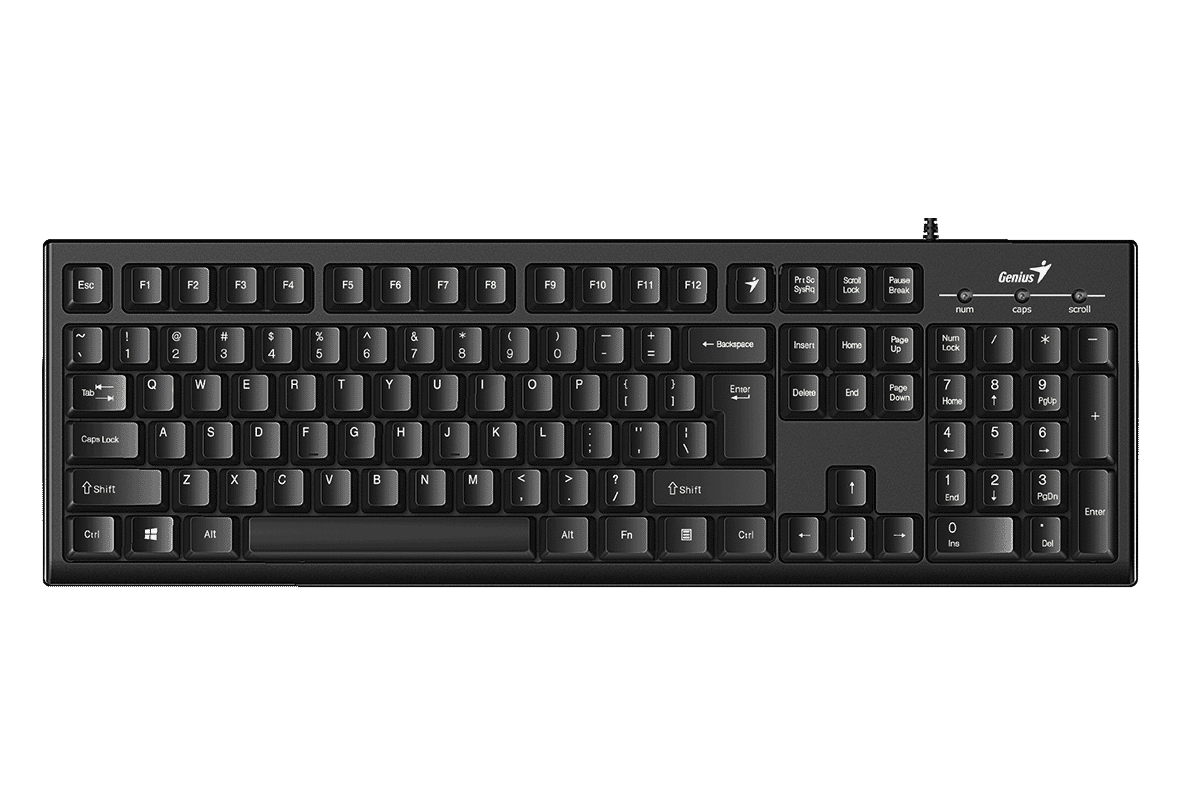Genius KB100 Wired USB Keyboard with Number Pad UK Layout