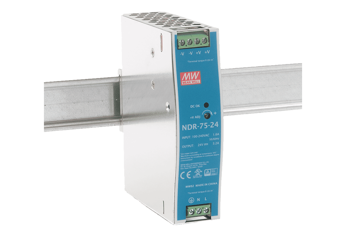 Mean Well 24v 3.2A 75W Din-Rail Power Supply