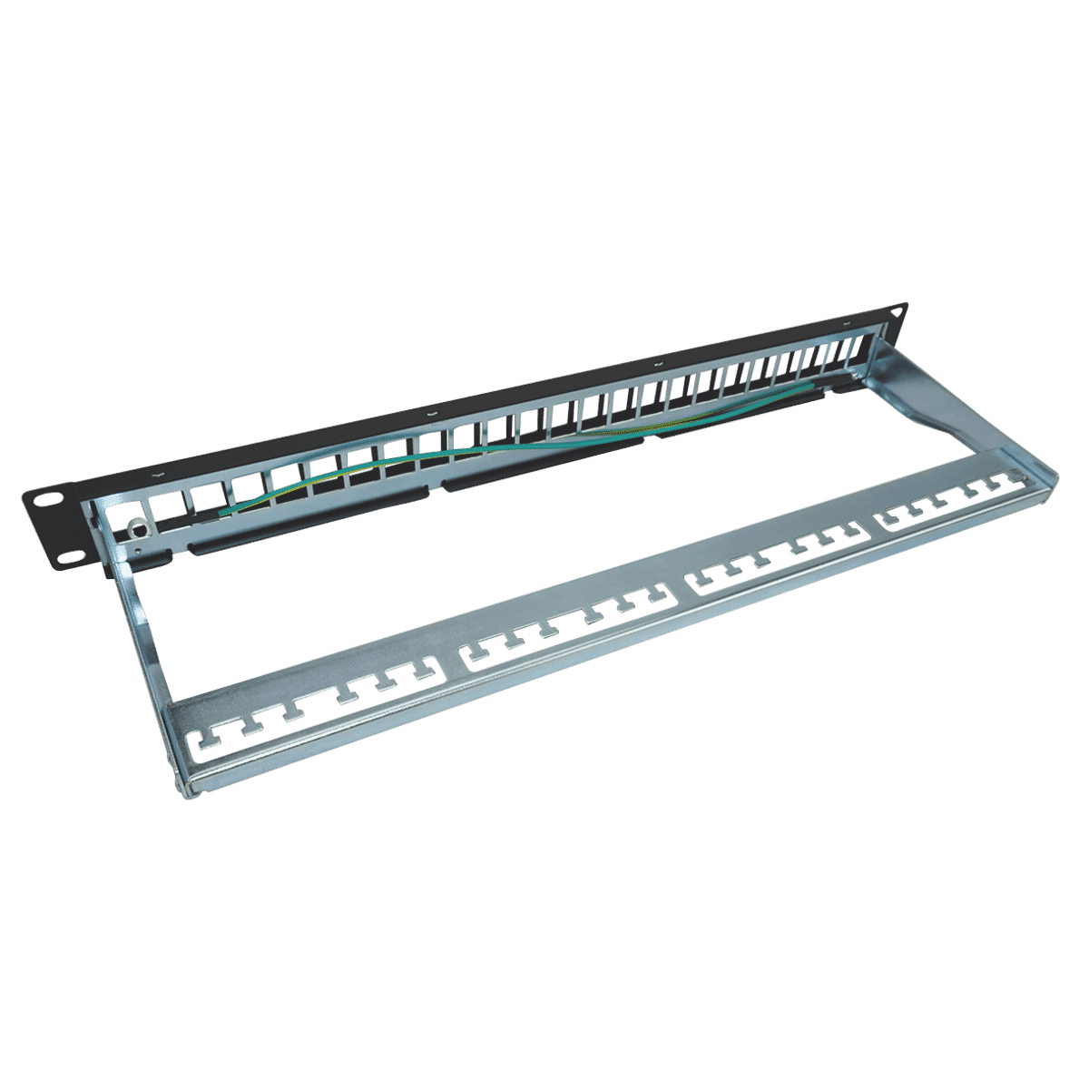 Network Keystone Module Manager Kauden 1U 24-Port Unloaded Keystone Patch Panel, Cable Management Bar ...