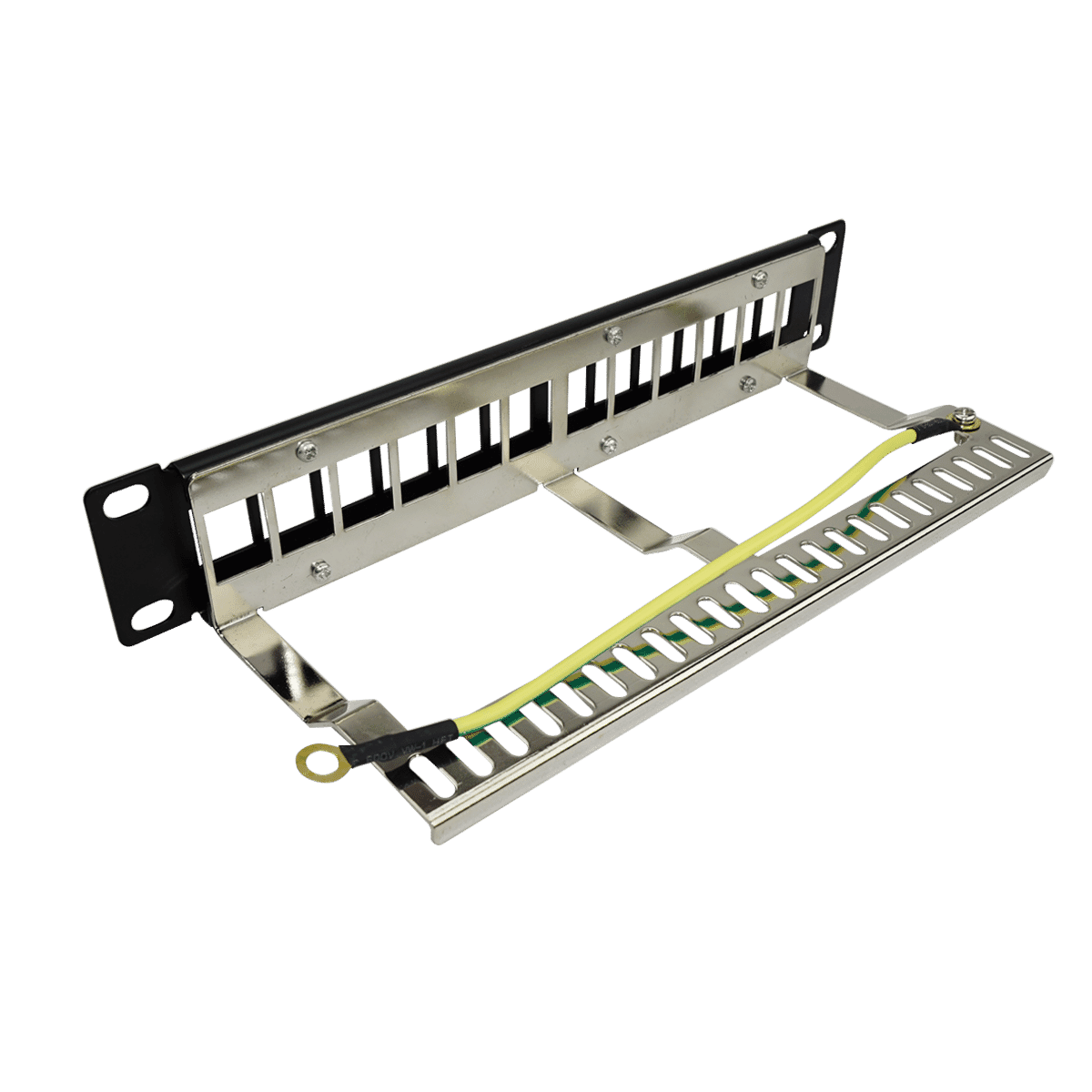 Earthed Rack Kauden 10-Inch SOHO 1U Rack Mount 12-Port Empty Keystone Panel with ...
