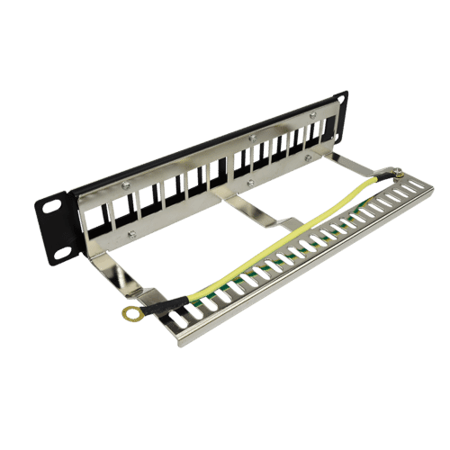 Kauden 10-Inch SOHO 1U Rack Mount 12-Port Empty Keystone Panel with ...