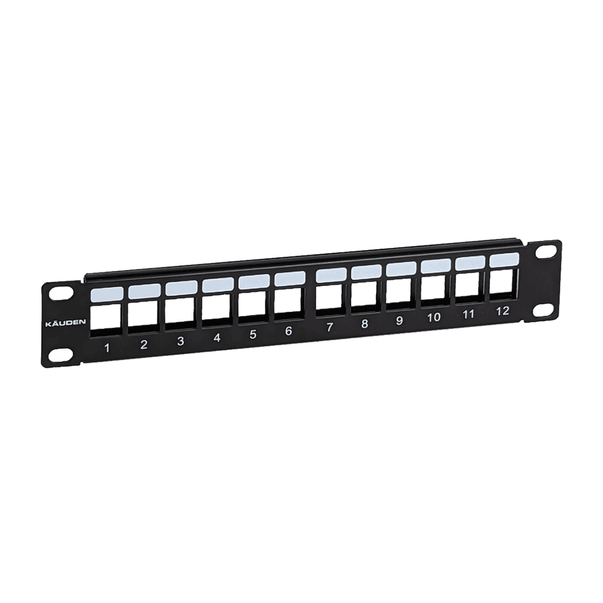 Kauden 10-Inch SOHO 1U Rack Mount 12-Port Empty Keystone Panel