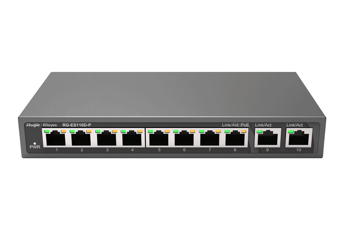 Ruijie RG-ES110D-P Reyee 8-port 10/100Mbps Unmanaged 110W PoE+ Desktop Switch