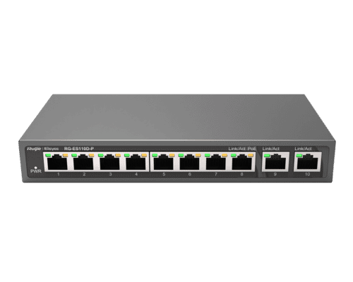 Ruijie RG-ES110D-P Reyee 8-port 10/100Mbps Unmanaged 110W PoE+ Desktop Switch