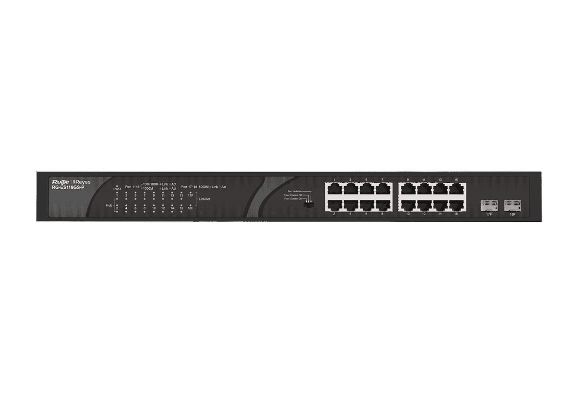 Ruijie RG-ES118GS-P Reyee 18-port 10/100/1000Mbps Unmanaged 247W PoE Switch