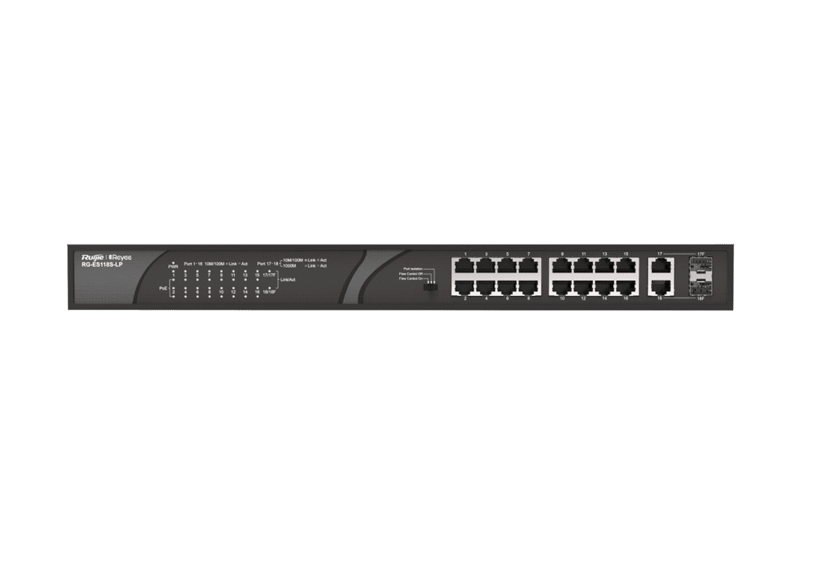 Ruijie RG-ES118S-LP Reyee 16-port 10/100Mbps Unmanaged 120W PoE+ Switch