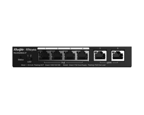 Ruijie RG-ES206GC-P Reyee 6-Port Gigabit Smart Cloud Mananged 54W PoE+ Switch