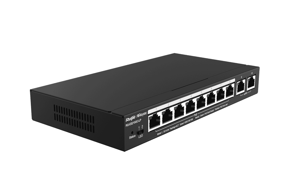 Ruijie RG-ES210GC-LP Reyee 10-Port Gigabit Smart Cloud Managed 70W PoE+ Switch