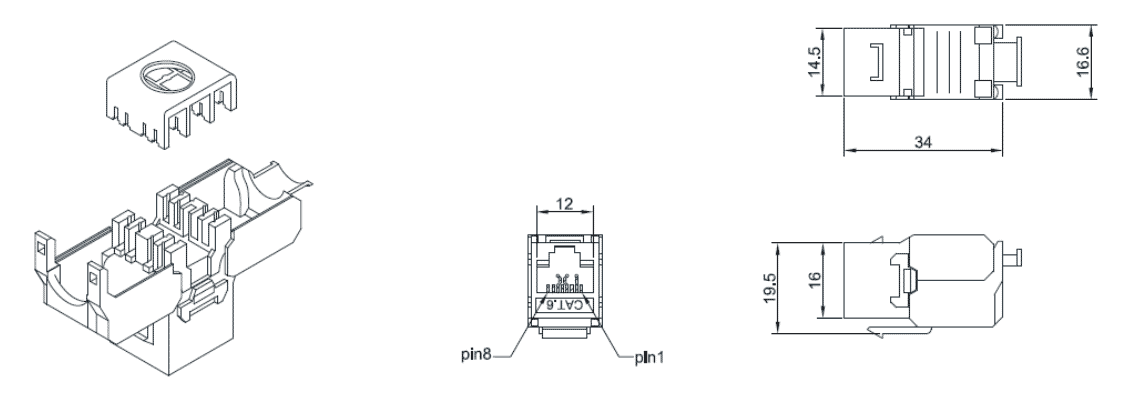 Cat 6 ToolLess Keystone Module IDC White