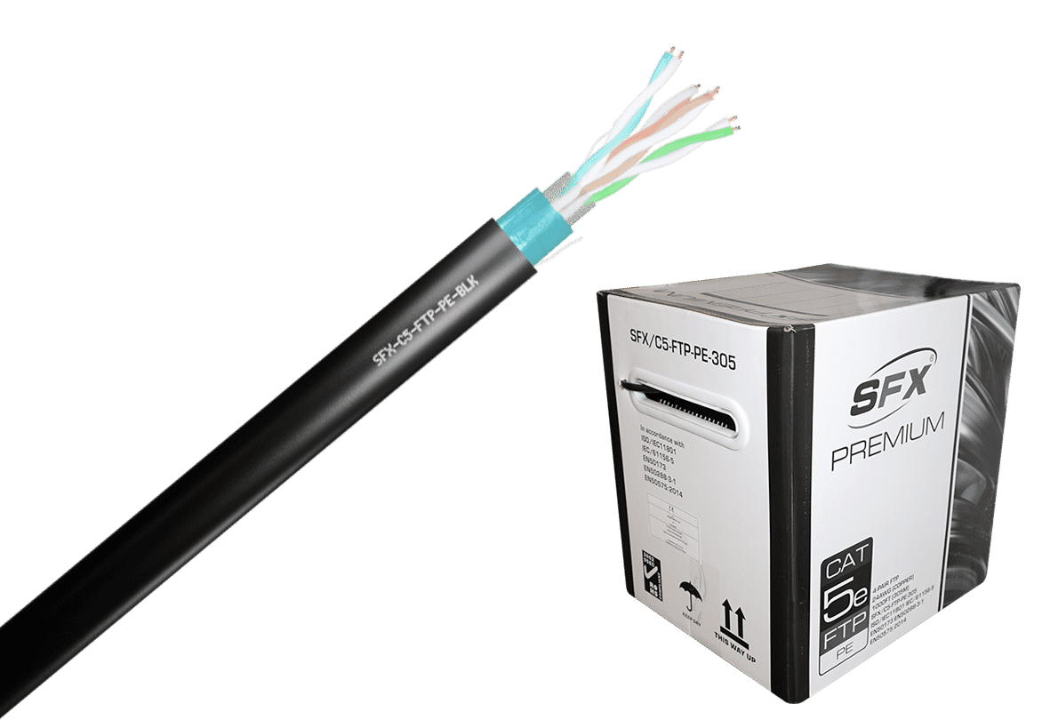 Cat5e FTP PE Shielded Solid External Network Cable 305m