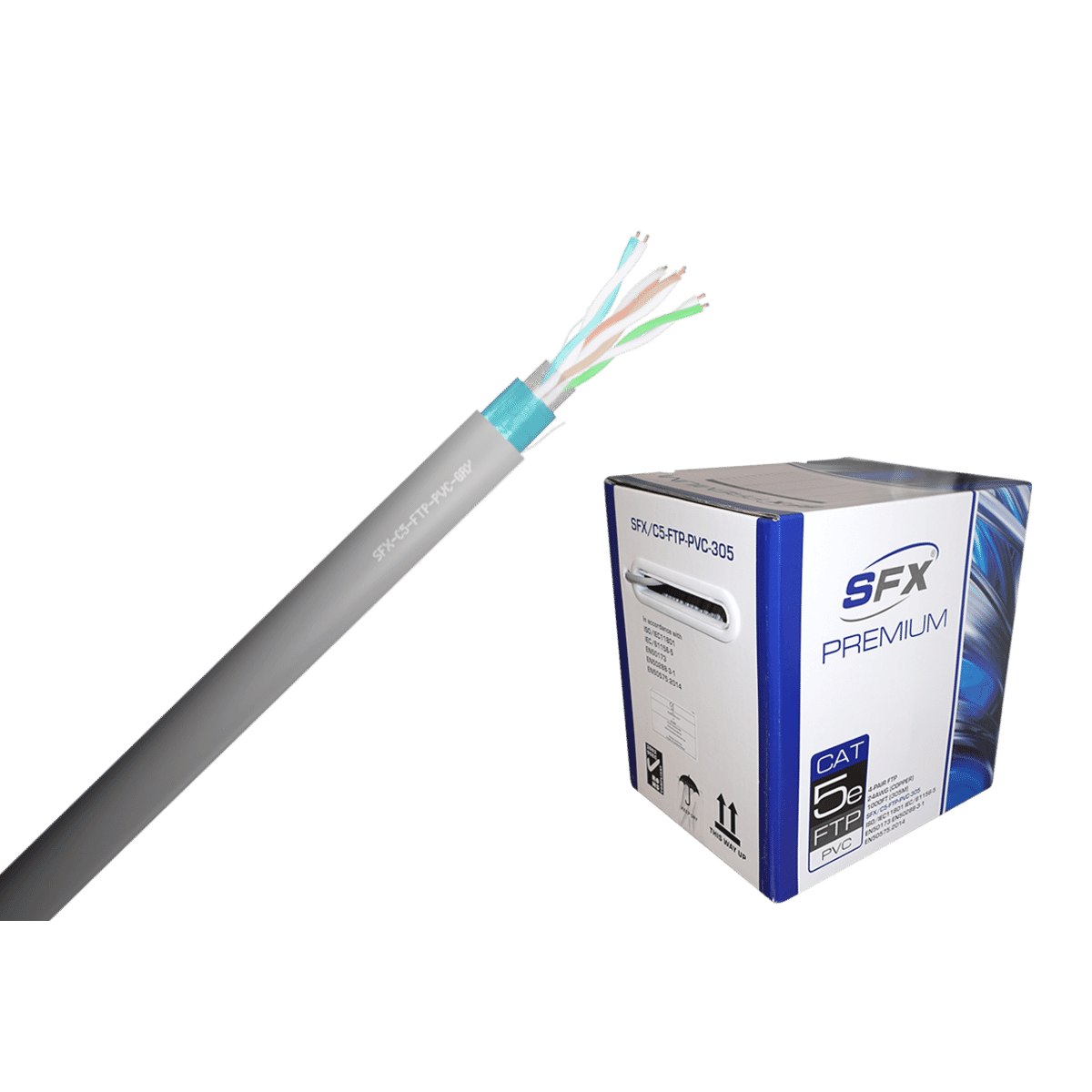 Ftp Cable Box Cat 5e FTP PVC Network Cable in a 305m Box