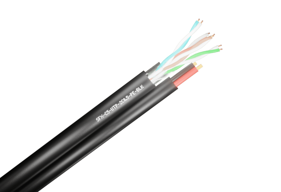 Category 5e PE External Duct Grade Shotgun with 0.5mm Power 100m