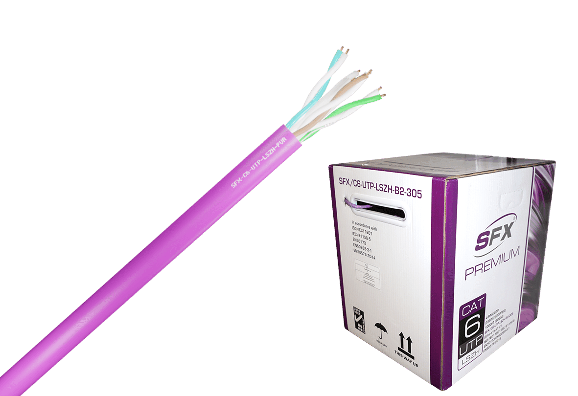Cat 6 UTP LSZH Eca Purple Solid Network Cable 305m