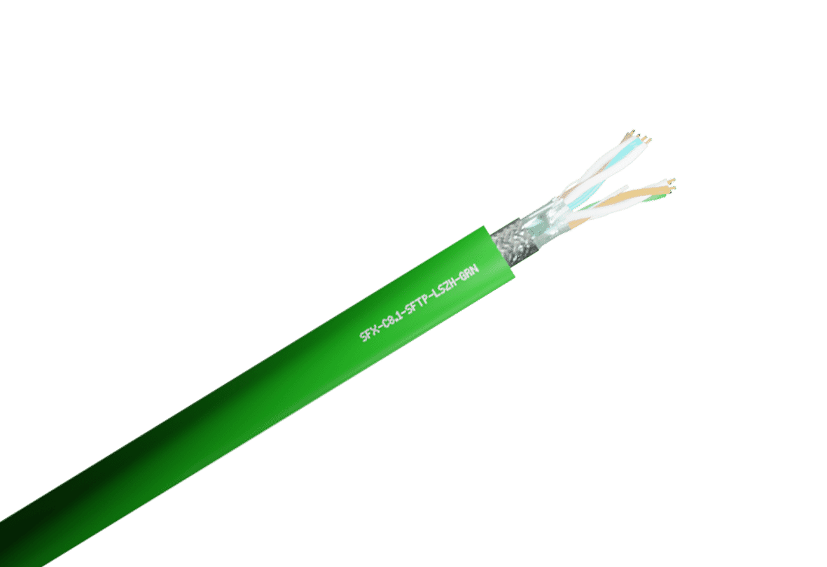 Cat 8.1 S/FTP LSZH Solid Green Network Cable 2000MHz