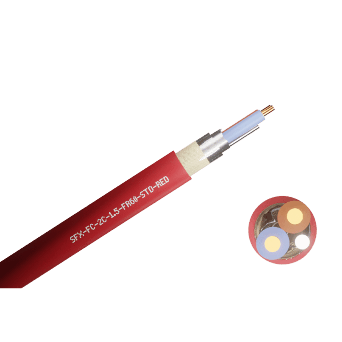Sfx Connection SFX FLAME-FLEX 60 LPCB Approved 2 Core 1.5mm Fire Alarm Cable 100m