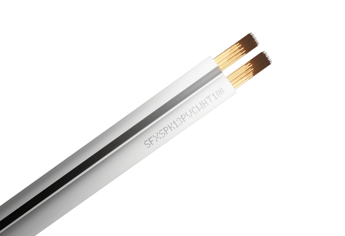 Value 2 Core Speaker Cable White PVC 100m