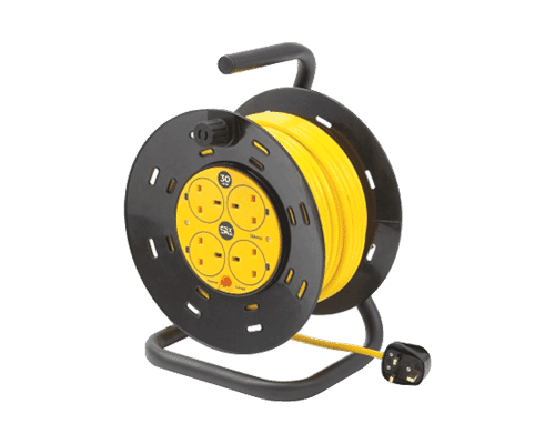 SLX 40m 4-Way 13A 230V Mains Extension Reel with Thermal Cut-Out Protection