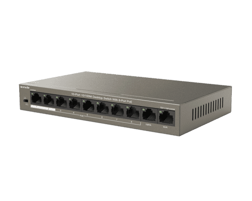 Tenda TEF1110P-8-63W 8 Port 10/100 PoE Switch with Dual Uplink