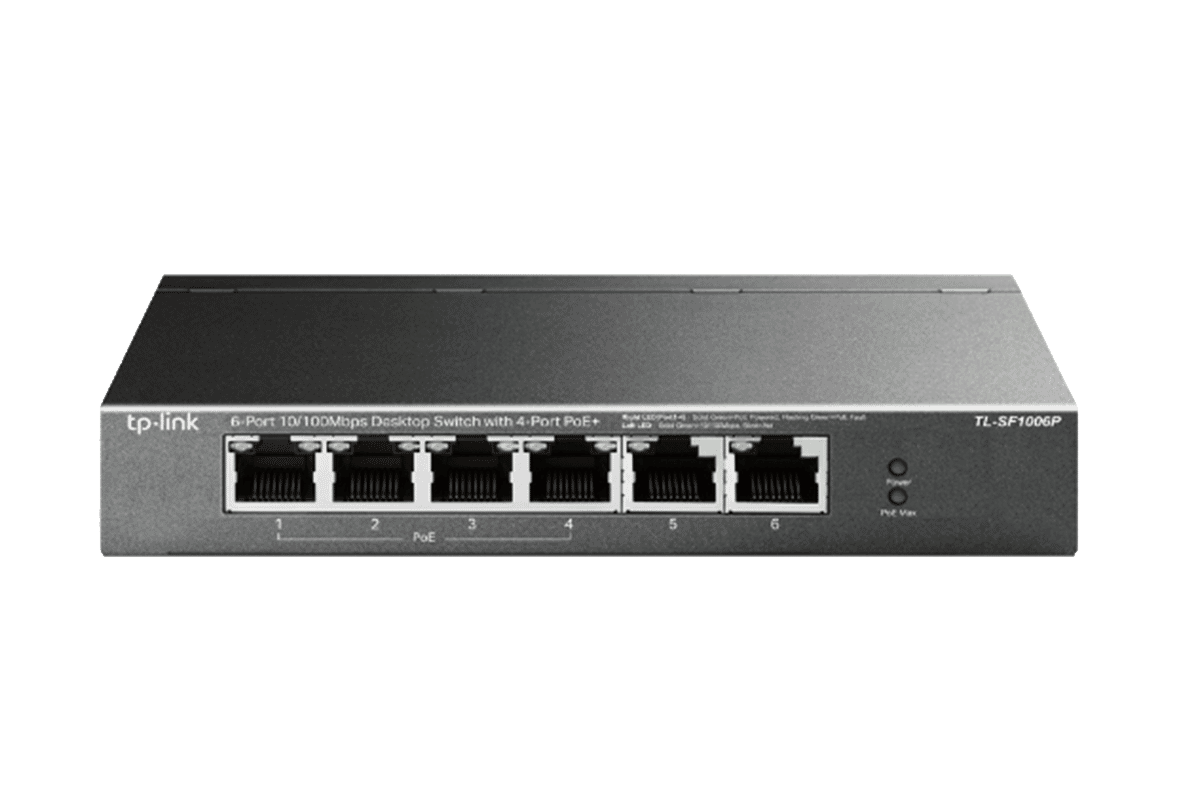 TP-LINK TL-SF1006P 6-Port (4-Port PoE+) 10/100 Unmanaged Desktop Switch
