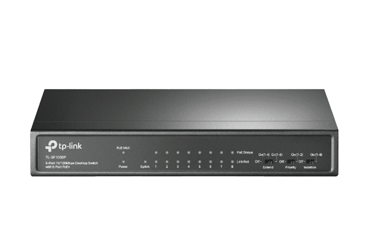 TP-LINK TL-SF1009P 9-Port (8-Port PoE+) 10/100 Unmanaged Desktop Switch