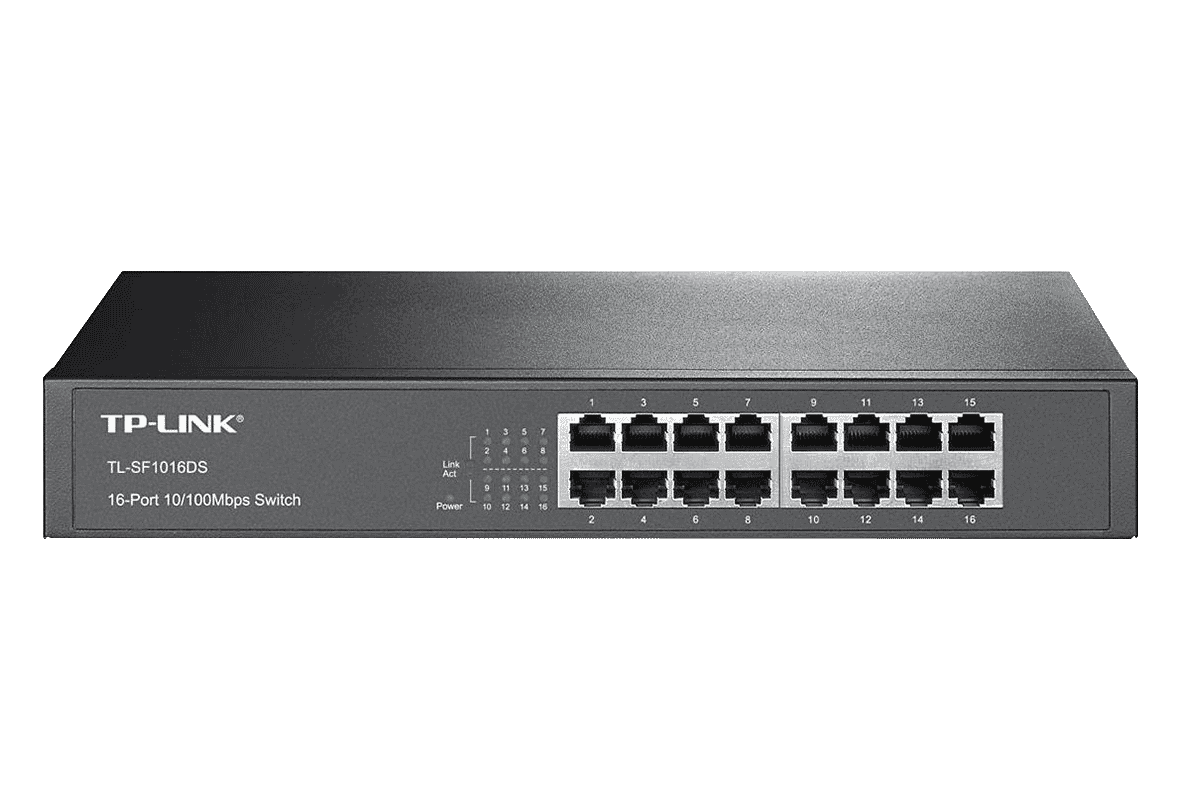 TP-LINK TL-SF1016DS 16-Port 10/100Mbps Unmanaged Desktop/Rackmount Switch