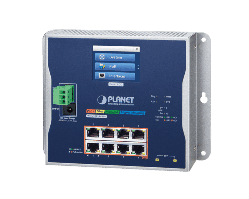 Planet WGS-5225-8P2SV 8-Port Industrial Gigabit Wall-mounted PoE+ Switch 2xSFP