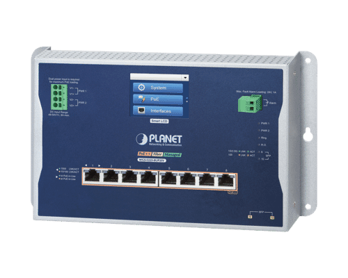 Planet WGS-5225-8UP2SV 8-Port Industrial Gigabit Wall-mounted PoE+ Switch 2xSFP