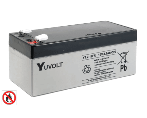 Yuasa Yuvolt 12v 3.2Ah Flame Retardent Lead Acid Battery